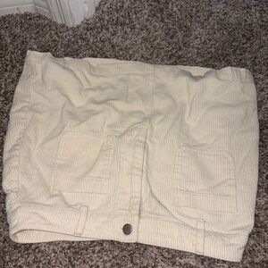 Women's Cream Corduroy Skirt